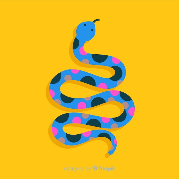 Flat colorful snake background