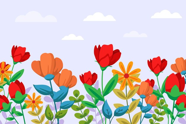 Flat colorful spring background