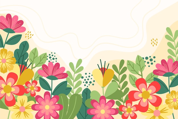 Flat colorful spring wallpaper