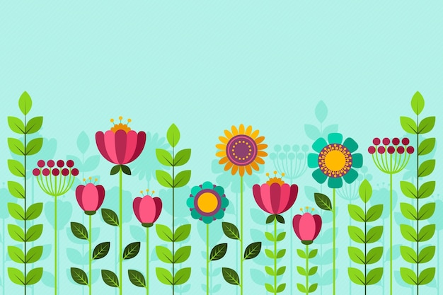 Free vector flat colorful spring wallpaper