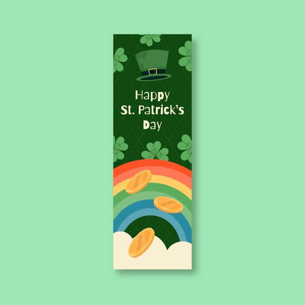 Free vector flat colorful st. patrick's day celebration bookmark