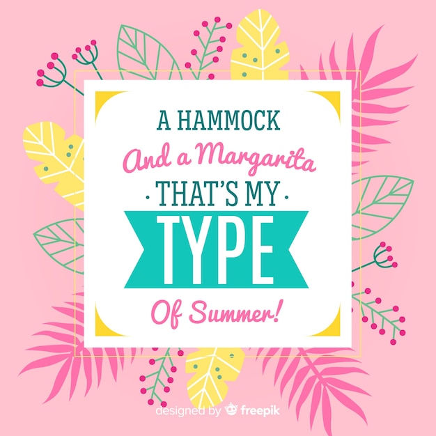 Free vector flat colorful summer lettering background