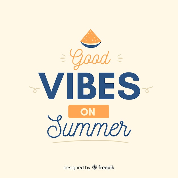 Flat colorful summer lettering background