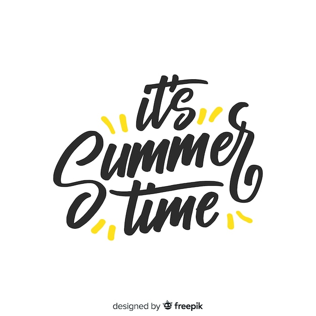 Free vector flat colorful summer lettering background