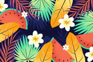 Free vector flat colorful tropical background