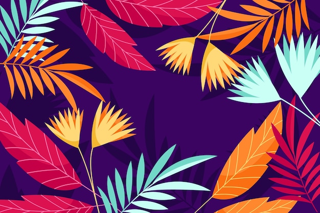 Free vector flat colorful tropical background