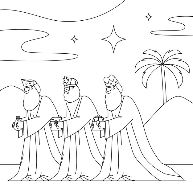 Иллюстрация для рисования для Reyes Magos