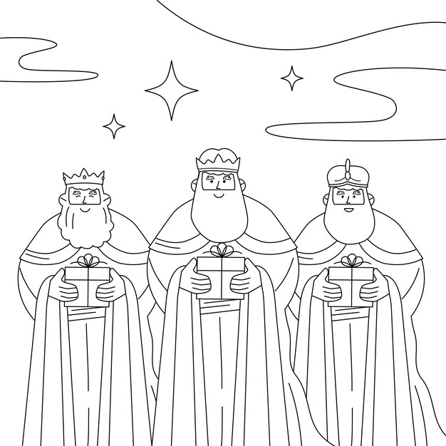 Иллюстрация для рисования для Reyes Magos