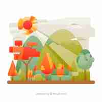 Free vector flat coloured landscape design