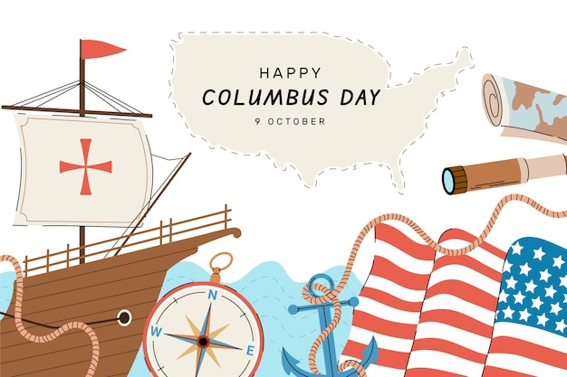 Free vector flat columbus day background