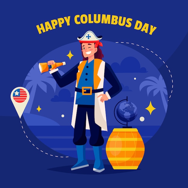 Free vector flat columbus day illustration