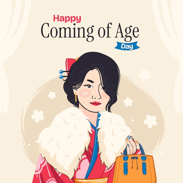 Flat coming of age illustration