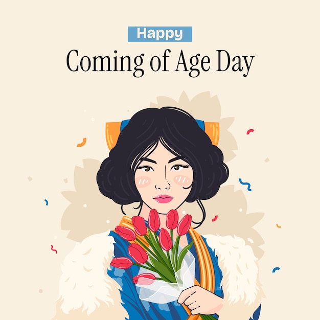 Flat coming of age illustration