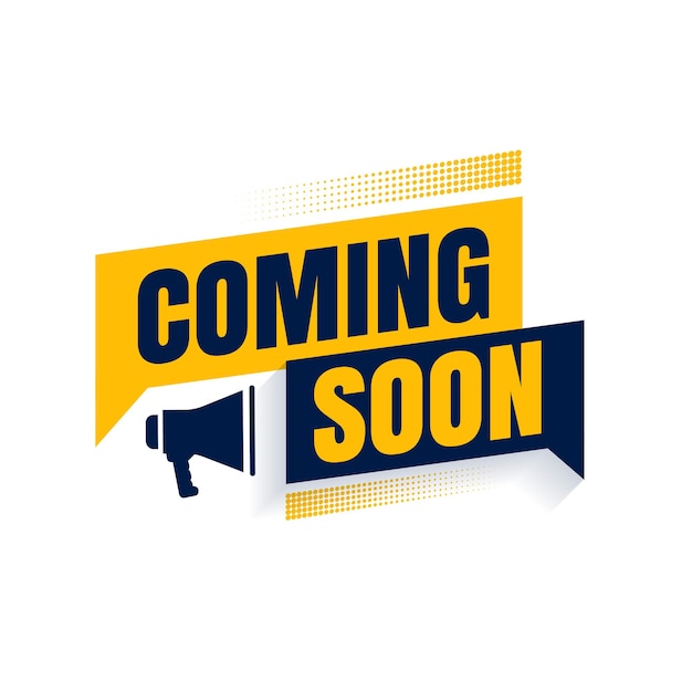 Free vector flat coming soon background with megaphone