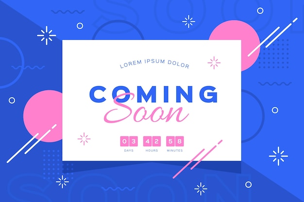 Free vector flat coming soon background