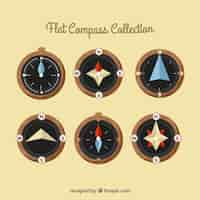 Free vector flat compass collection