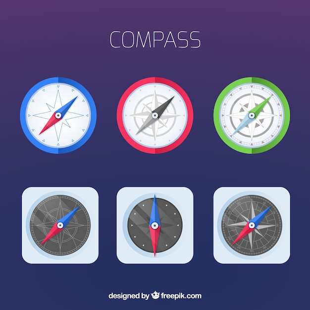 Flat Compass Set – Free Vector Download for Vector Templates