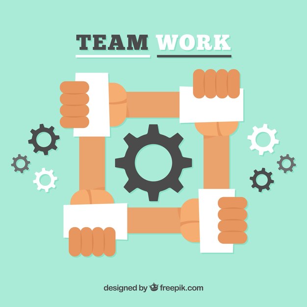 Free Vector flat composition with hands working together