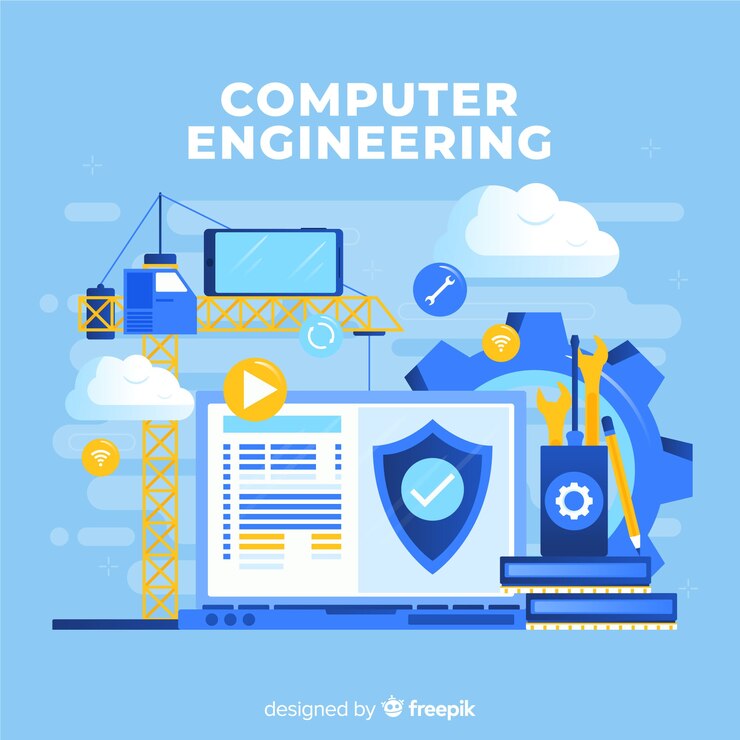 Free Vector flat computer engineering concept