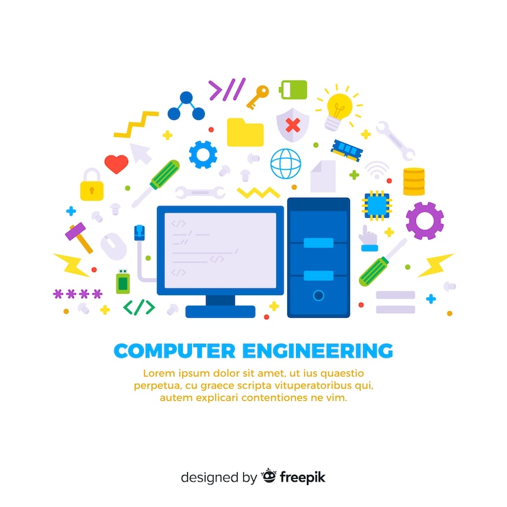 Free Vector flat computer engineering concept