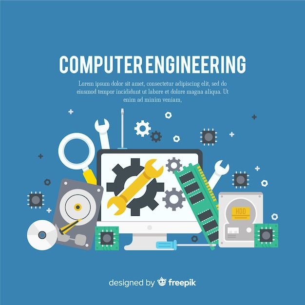 Free vector flat computer engineering concept