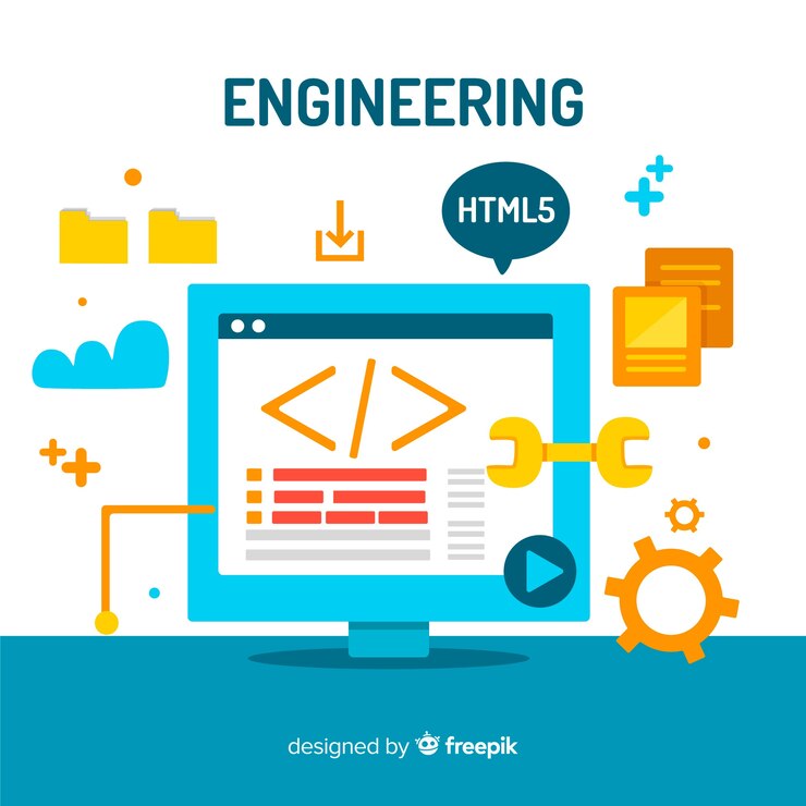 Free Vector flat computer engineering concept