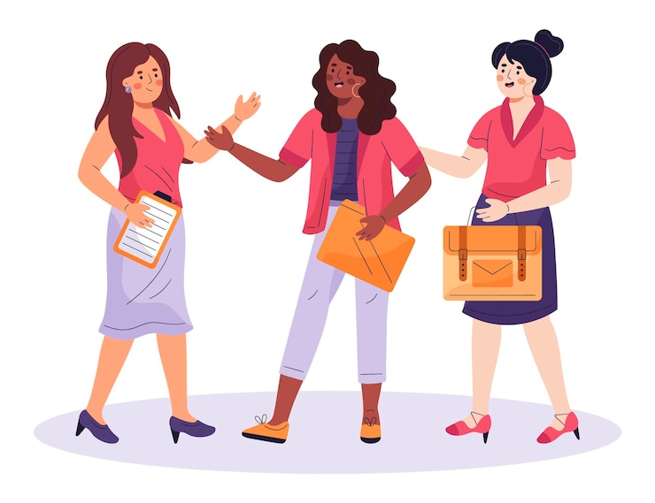 Free Vector flat confident female entrepreneurs illustration