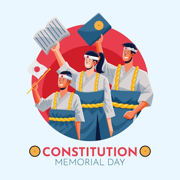 Illustrazione del memorial day della costituzione piatta