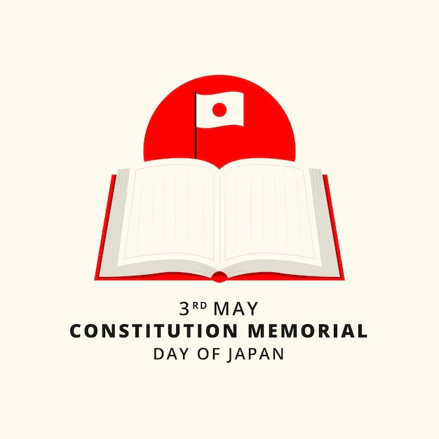 Flat constitution memorial day illustration