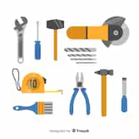 Free vector flat construction equipment collection