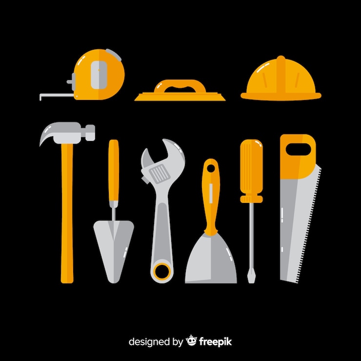 Free Vector flat construction equipment collection