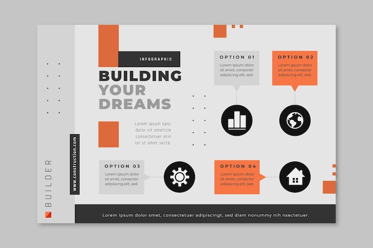 Free Vector flat construction infographic template