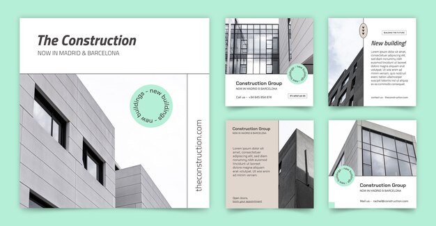 Flat construction instagram posts collection