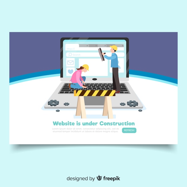 Free vector flat under construction landing page