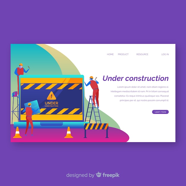 Free vector flat under construction landing page