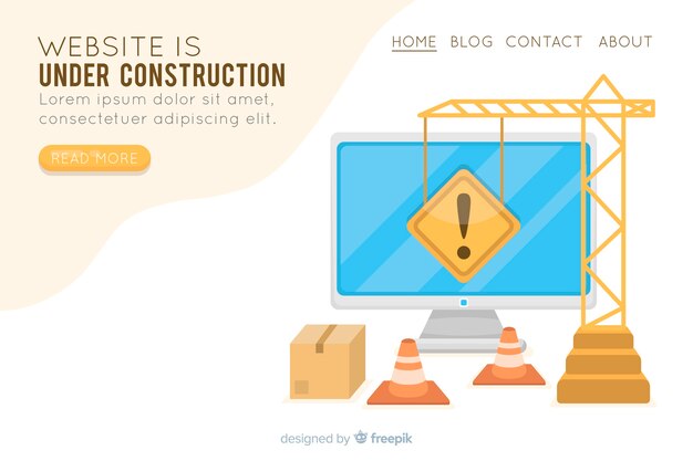 Flat under construction landing page