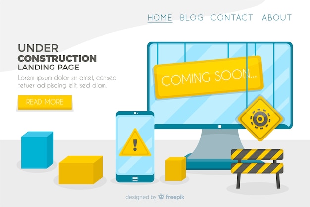 Flat under construction landing page