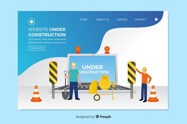 Free vector flat under construction landing page