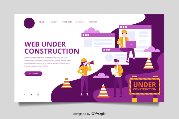 Free vector flat under construction landing page