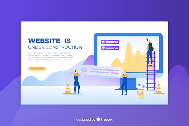 Free vector flat under construction landing page