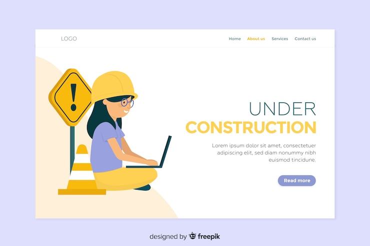 Free Vector flat under construction landing page