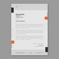 Free vector flat construction letterhead template