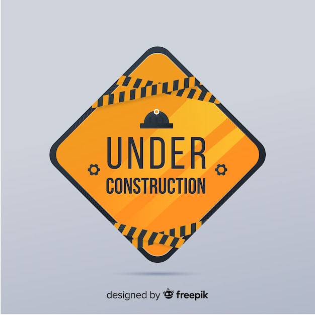 Free vector flat under construction sign background