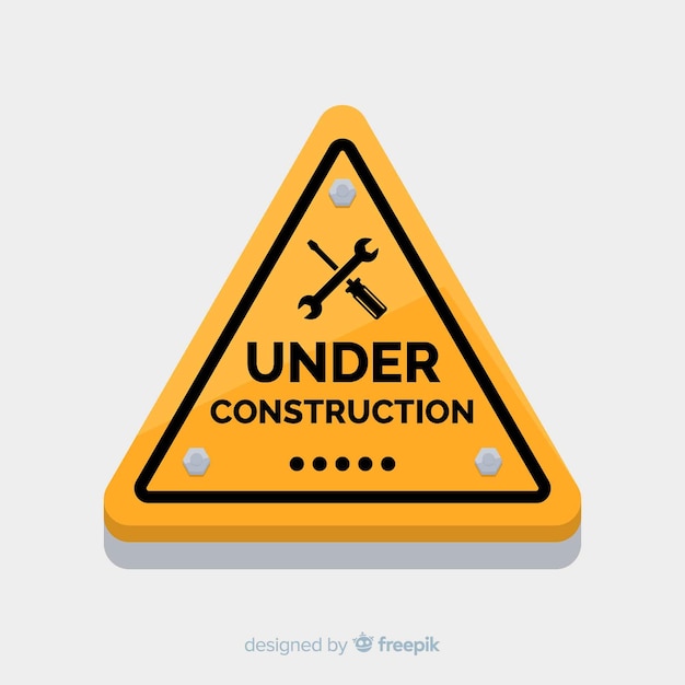 Flat under construction sign background