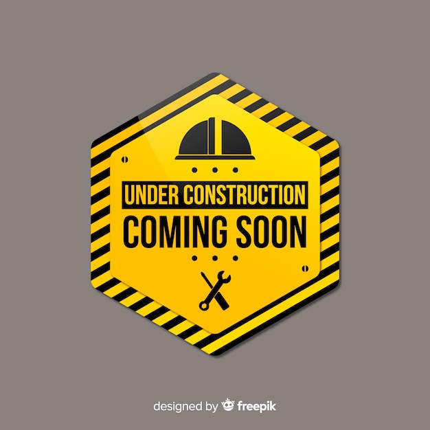 Free vector flat under construction sign background