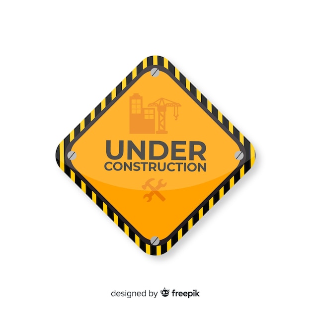flat under construction sign background