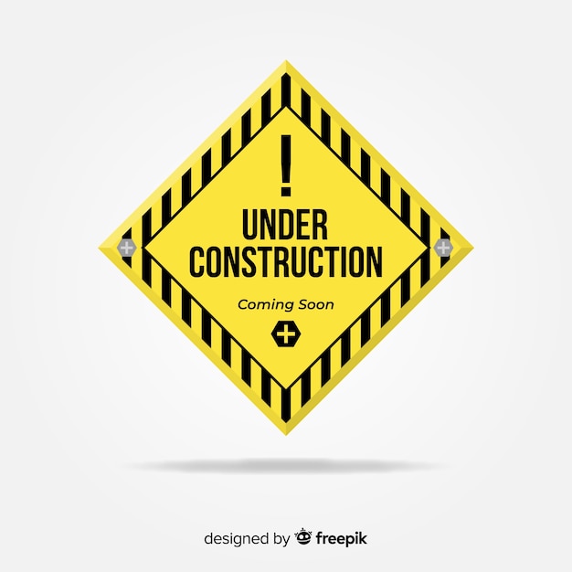 Free vector flat under construction sign background