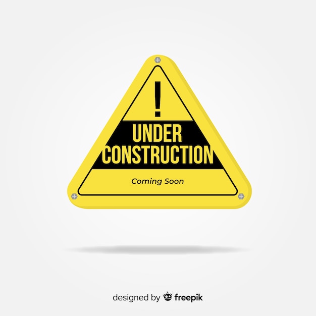 Free vector flat under construction sign background