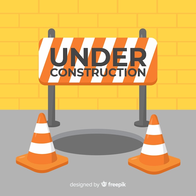 Free vector flat under construction sign background