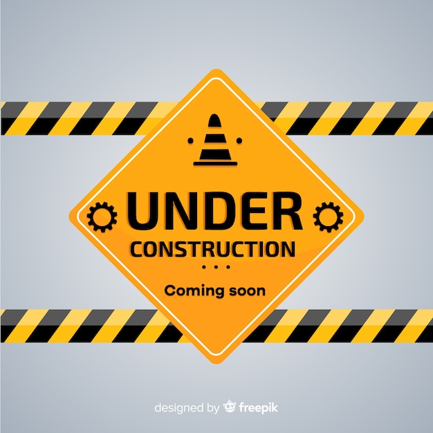 Free vector flat under construction sign background